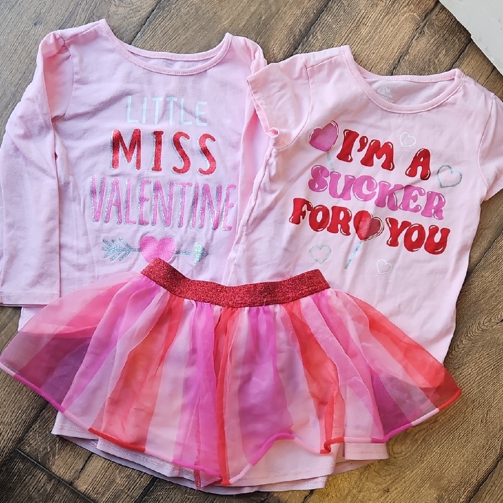 Pink Valentine's Day Toddler Outfit Set